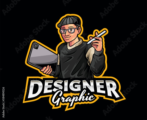 Graphic Designer Mascot Logo Design