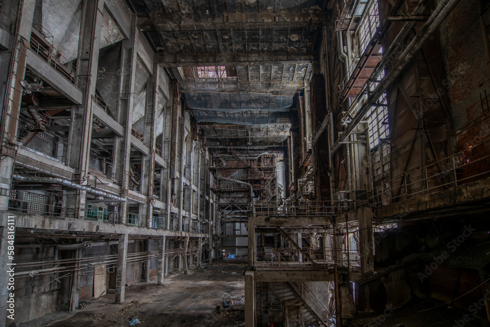 The abandoned Inota power plant - a former thermal power plant located in the town of Inota, Hungary