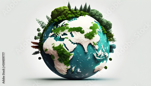 planet earth illustration. Symbol of life, nature, fund, ecology, international events. Hand drawn on background, isolated clip art element for design.