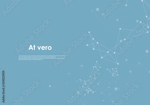 Vector geometric molecule background. Network data graphic. Abstract geometric with connect dots and lines