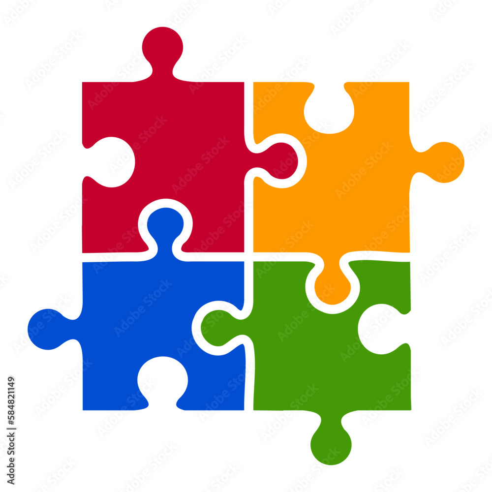 jigsaw puzzle pieces color icon jigsaw puzzle pieces color icon