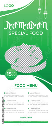 Ramadan Special Food Menu Roll Up Banner Exhibition Stand Design Template