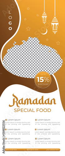 Ramadan Special Food Menu Roll Up Banner Exhibition Stand Design Template