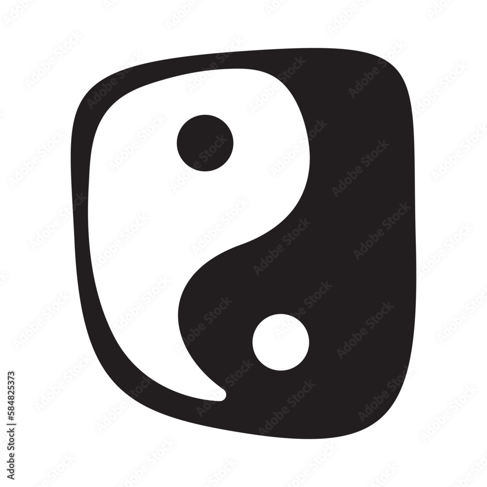 Yin Yang stone vector icon design. Flat icon. Yin Yang stone vector icon design. Flat icon.
