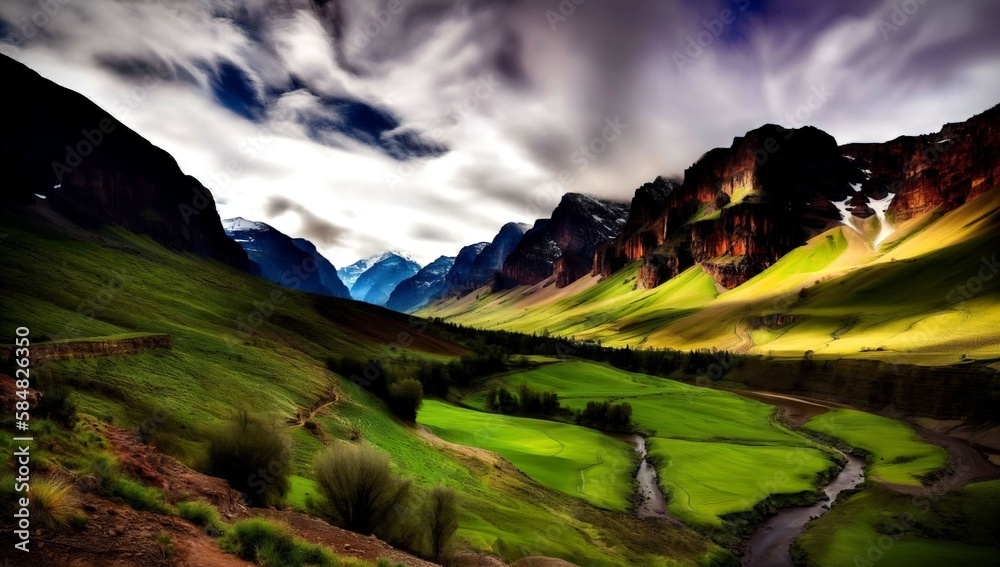 (4k) Incredible mountain landscape background/wallpaper AI