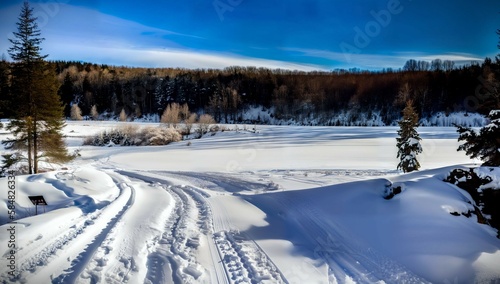 (4k) Beautiful winter landscape wallpaper/background AI © Swagmum420