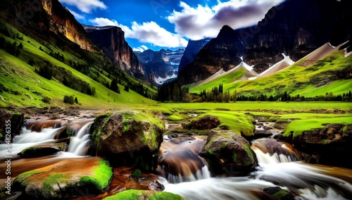  4k  Incredible mountain landscape background wallpaper AI