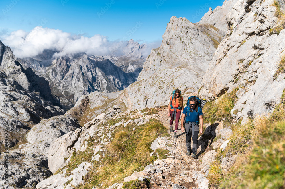 Mountaineer friends hiking Mountaineer friends hiking