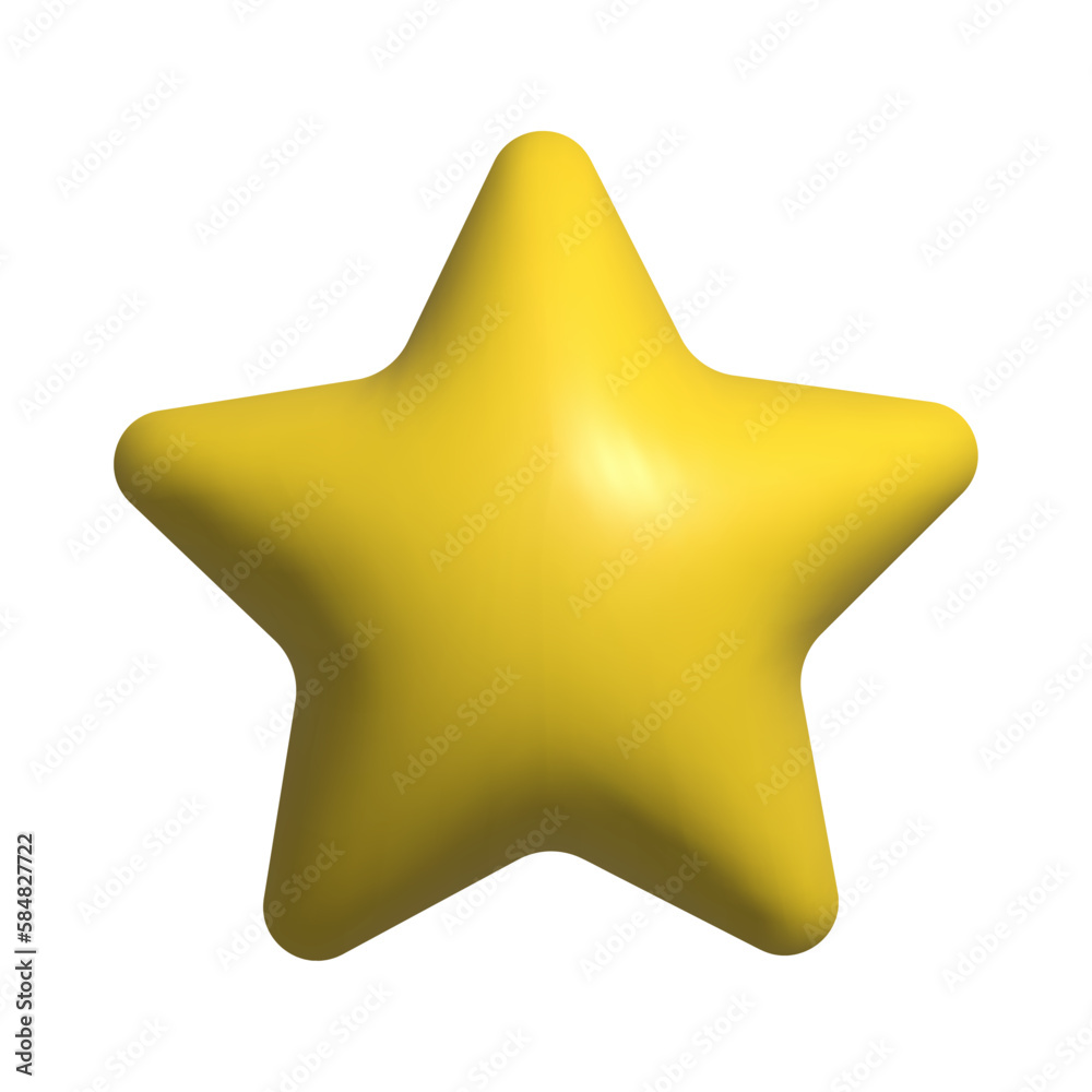 3d yellow star icon. Vector illustration isolated on white background 3d yellow star icon. Vector illustration isolated on white background