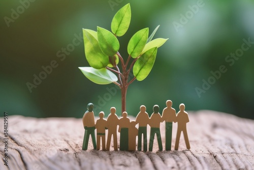 Esg, investing, family, family of four, future, environmental, social, governance, esg funds, positive, generative ai, ai, generative, love, couple, vector, people, leaves on a fence