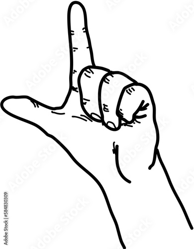 lingua italiana segni Italy sign language alphabet in vector LIS lettera l