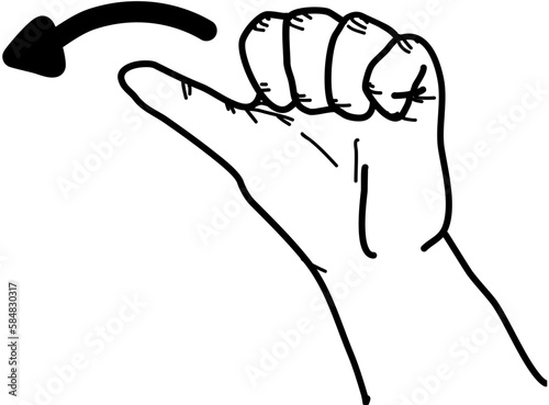 lingua italiana segni Italy sign language alphabet in vector LIS lettera s