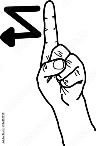 lingua italiana segni Italy sign language alphabet in vector LIS lettera z