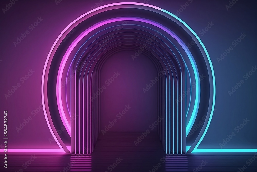 Glowing Neon Lines - Abstract Geometric 3D Rendering Glowing Neon Lines - Abstract Geometric 3D Rendering