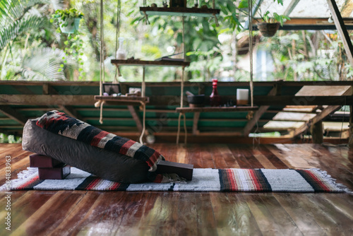 Materials to practice restorative yoga photo