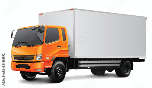 box orange truck art design vector template photo