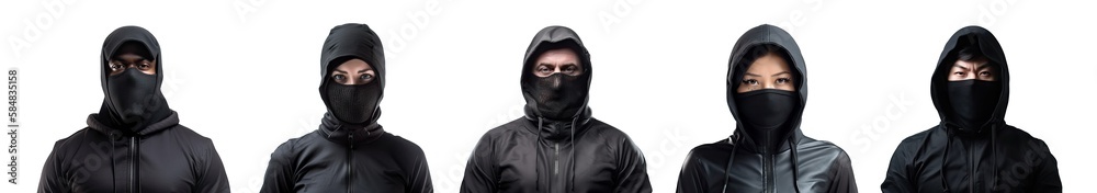 Set of criminals isolated on transparent background - Fictional Person, Generative AI Set of criminals isolated on transparent background - Fictional Person, Generative AI