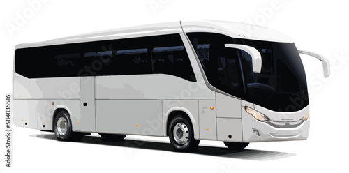 high decker 3d bus luxury vip first class travel vacation tourism tour public route modern art design vector template isolated white background photo