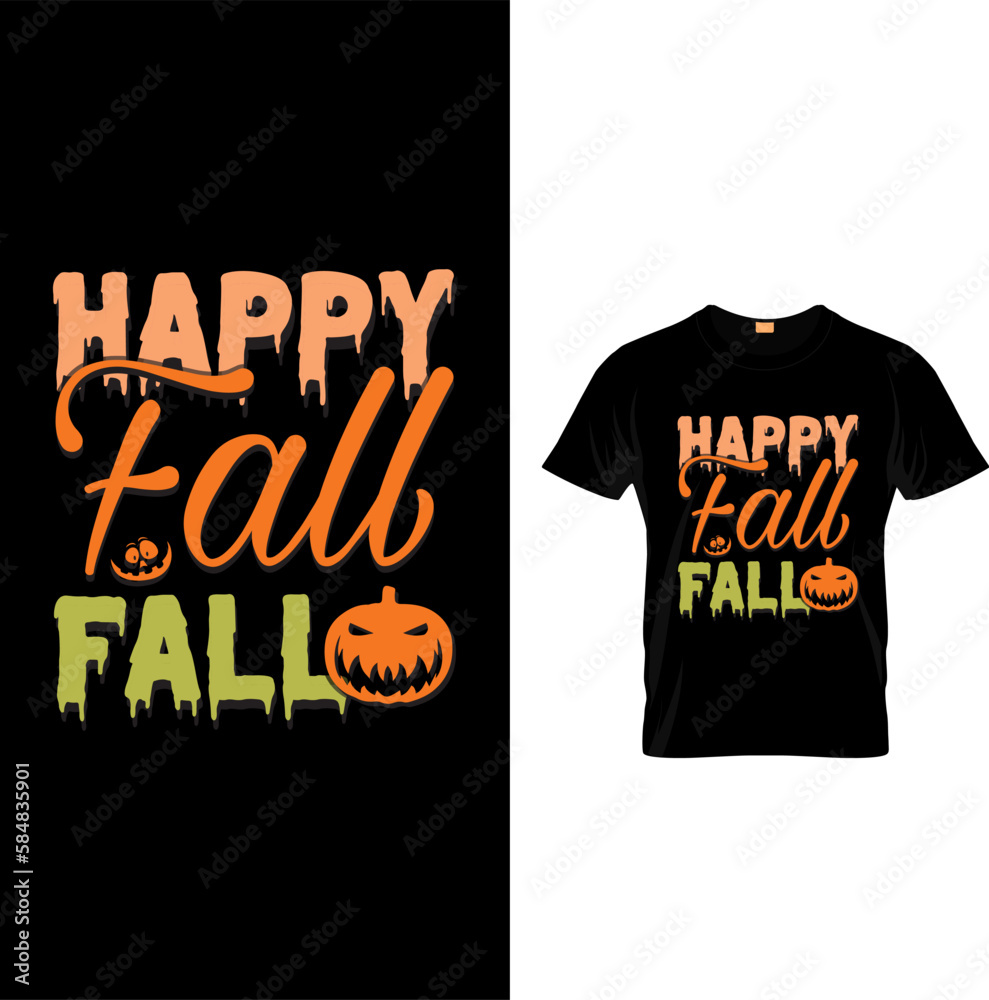 Vector happy fall y'all t-shirt design template