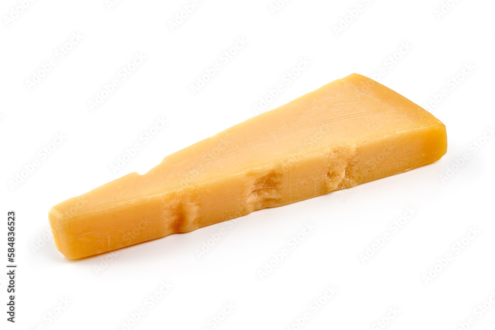 Parmesan cheese triangle, isolated on white background. Parmesan cheese triangle, isolated on white background.
