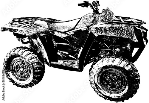 Quad ATV off road vehicle sketch illustration 