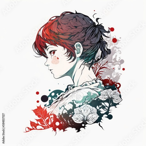 girl with flowers design