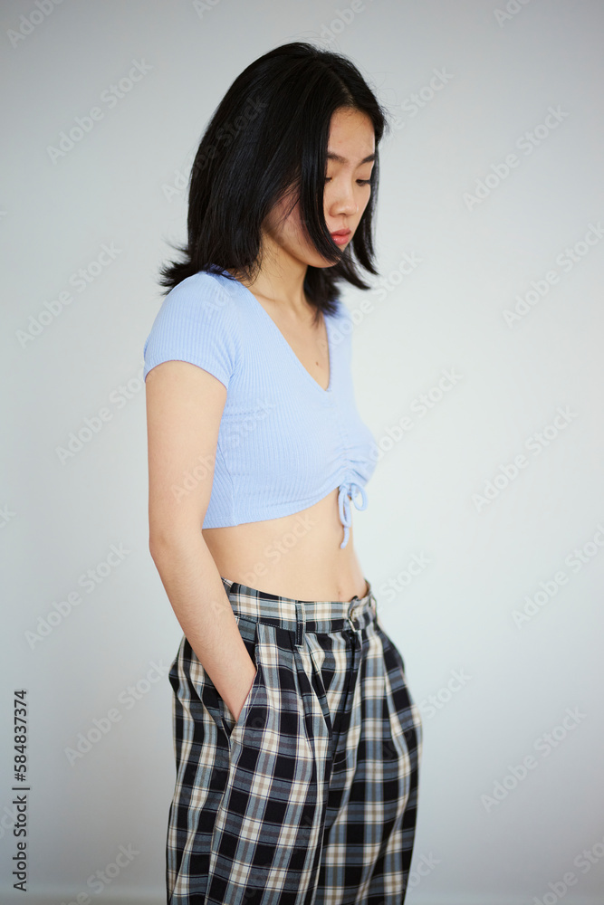Woman in pyjamas look. Woman in pyjamas look.