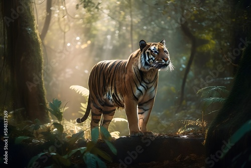 Painting of a Tiger in a jungle   Animal illustrations backgrounds wallpapers  