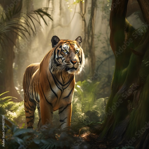 Painting of a Tiger in a jungle | Animal illustrations/backgrounds/wallpapers |
