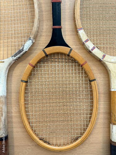 Vintage wooden tennis racquets