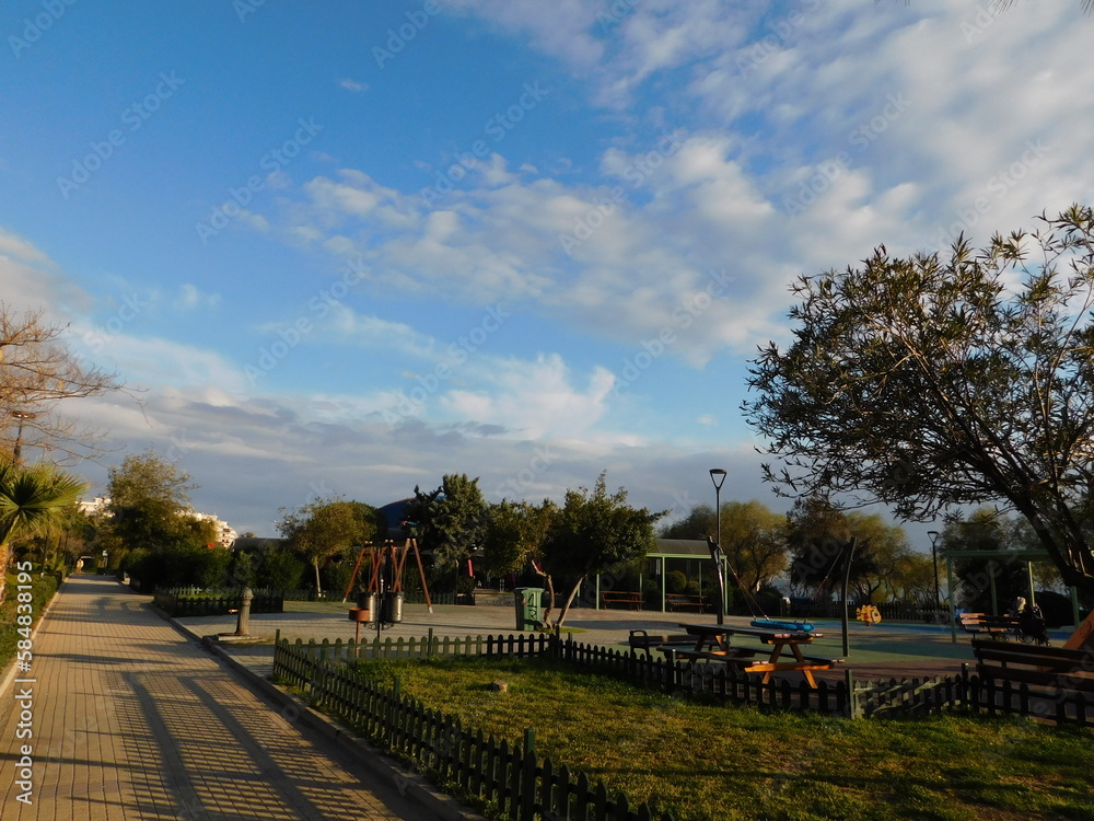 Fototapeta premium View of the Flisvos park on the coast of Faliro, Athens, Greece