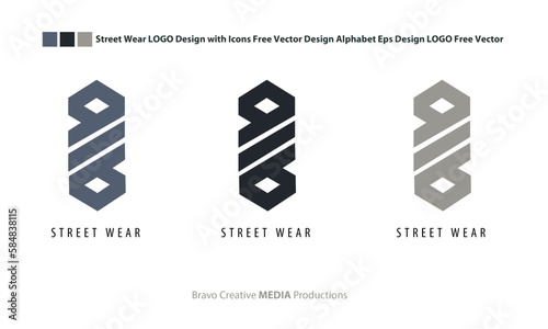 Street Wear LOGO Design with Icons Free Vector Design Alphabet Eps Design LOGO Free Vector