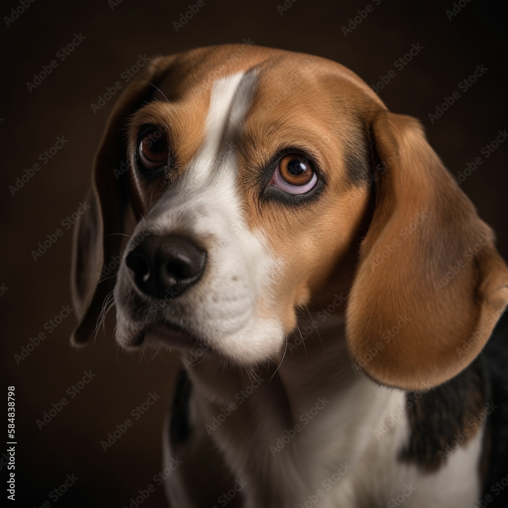 beagle dog portrait. generate ai