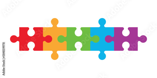 Colorful puzzle pieces icon for autism awareness day vector illustration