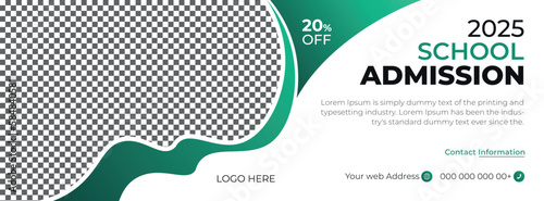 School Admission Registration Social Media Web Banner Post Design Template for School, College, University