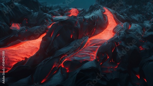 Obsidian, lava & ice illustration made with Generative AI