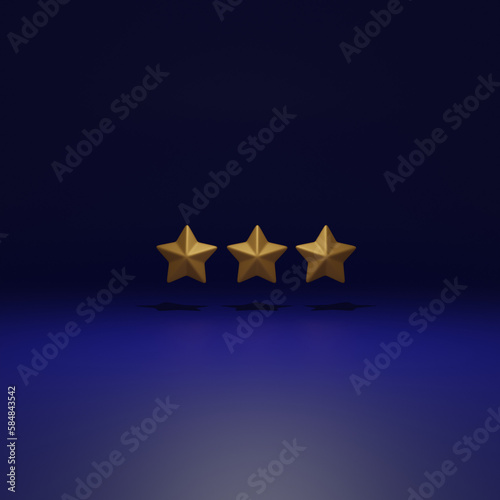 golden rank stars on blue background