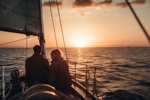 Sailing into the Sunset: A Couple's Romantic Getaway, GENERATIVE AI