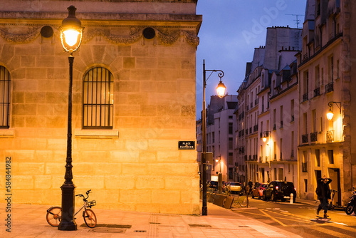 Paris street at the evening photo