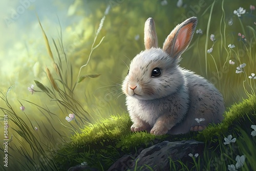 Cute Cartoon Bunny Rabbit i...