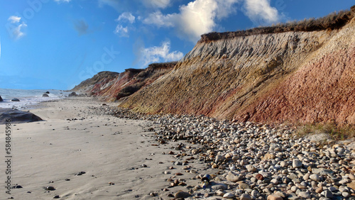Clay Cliffs at Aquinnah  Martha s Vineyard with Beach