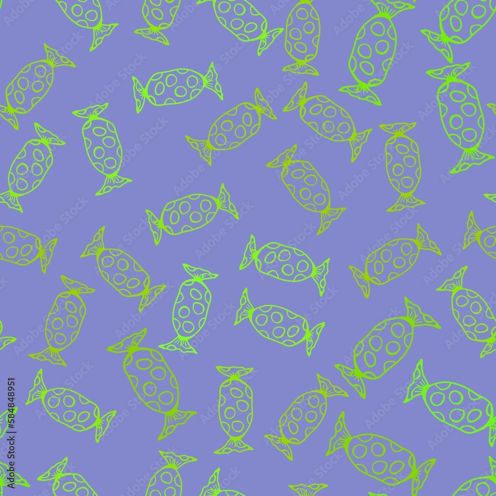 Obraz premium Cartoon doodle seamless sugar candy pattern for wrapping paper and fabrics and linens and kids clothes