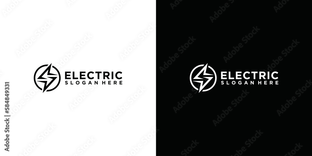 Electricity logo design, electricity S letter logo of lightning negative space, tunder bolt logo design template