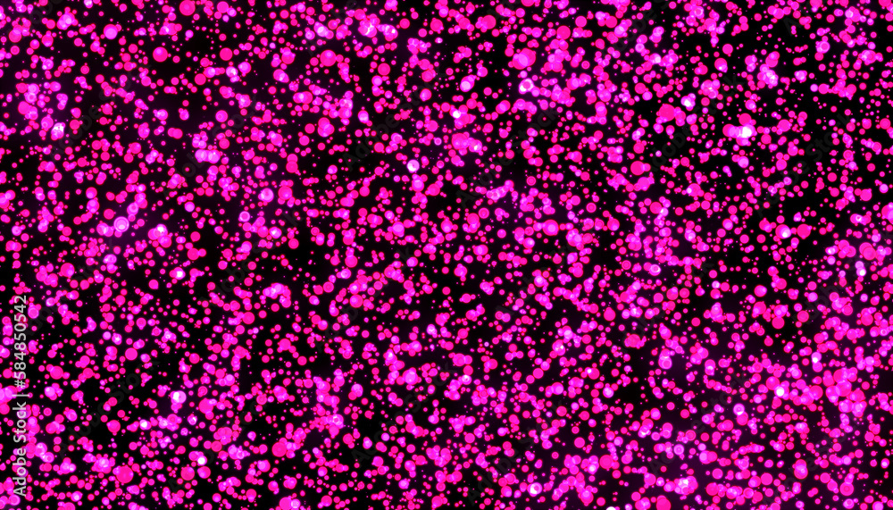 Abstract background with vibrant pink particles.