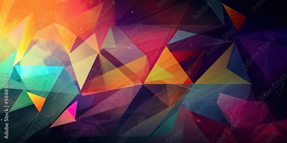 Fototapeta premium Abstract triangle geometric background (generative ai)