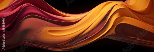 warm toned modern abstract wavy flowing liquid background banner (generative ai)