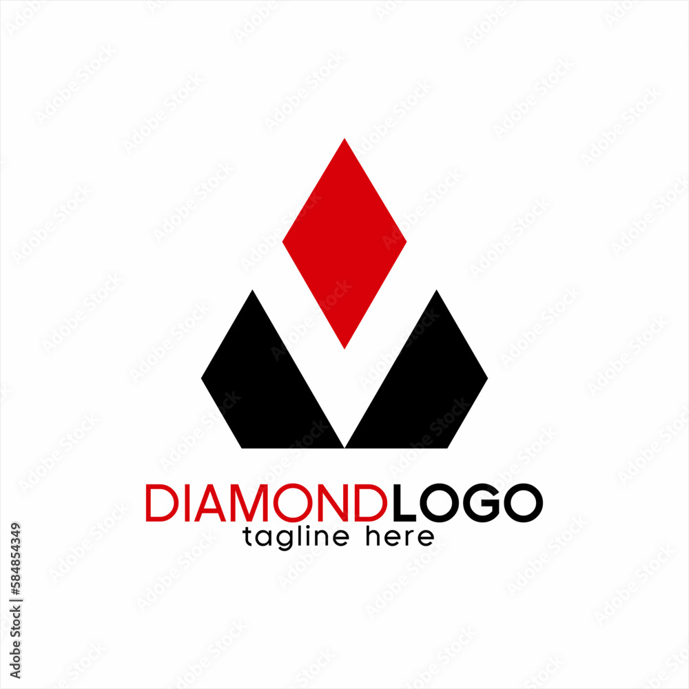 Simple diamond logo design with letter V concept. Simple diamond logo design with letter V concept.