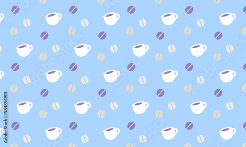 コーヒーカップとコーヒー豆