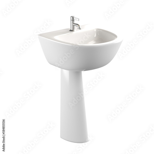 3D Render Illustration of Bathroom sink isolated on white
