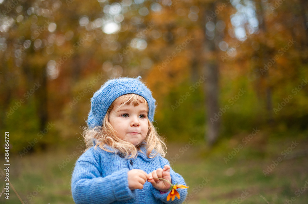 Portrait of the little girl in a blue beret. Portrait of the little girl in a blue beret.